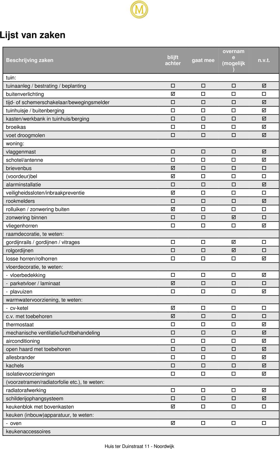 rolluiken / zonwering buiten zonwering binnen vliegenhorren raamdecoratie, te weten: gordijnrails / gordijnen / vitrages rolgordijnen losse horren/rolhorren vloerdecoratie, te weten: - vloerbedekking