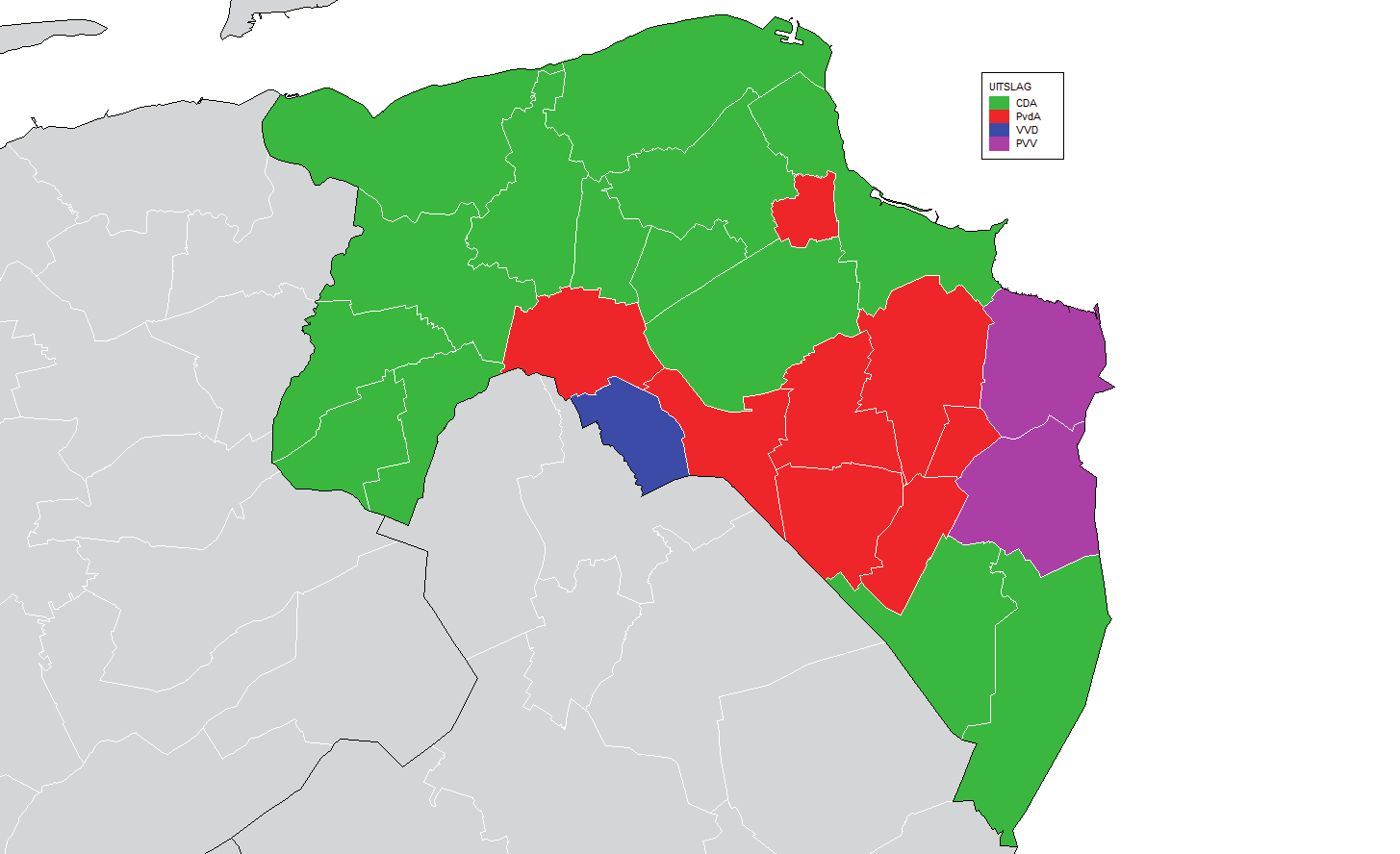 4 De uitslag per gemeente per provincie Provincie Groningen Gemeente Appingedam % absoluut Kiesgerechtigden: 9587 Opkomst: 29,98 2874 Geldige stemmen: 29,89 2866 Blanco: 0,07 2 Ongeldig: 0,06 6 PvdA