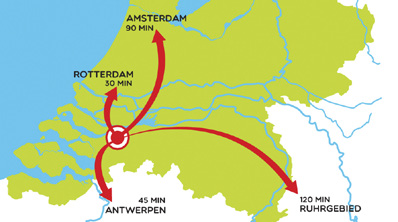 New location, New highway TOPLOCATIE Bedrijventerrein Nieuw Prinsenland ligt bij Dinteloord in de gemeente Steenbergen en heeft directe verbindingen met de belangrijkste verkeersaders van