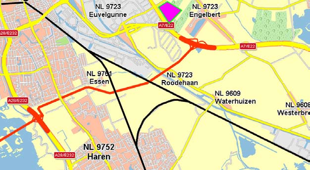 Zuidoostelijke Ringweg A28-A7 (oost) Aan de andere kant van de A28 zal de Zuidwestelijke Ringweg overgaan in de Zuidoostelijke Ringweg richting de A7 (oost), de zogenaamde Zuidtangent.
