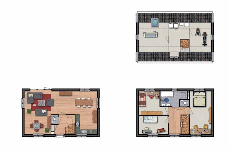 Notariswoning type B De getekende slaapkamers op de zolder zijn optioneel Deze woning is breed opgezet en erg ruim van binnen. De gevel is wit van kleur.