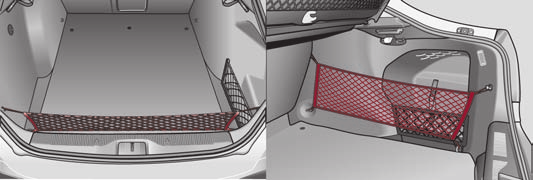 76 Stoelen en opbergen Auto's van de categorie N1 Bij wagens van de categorie N1, die niet van een beschermrooster voorzien zijn, moet voor de bevestiging van de lading een vastsjorset gebruikt