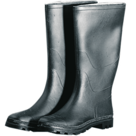 Veiligheidslaars Zware veiligheidslaars Met geribte binnenzijde, broek blijft in laars S5, stalen neus en zool, rubber enkelbeschermer en oliebestendig Maat 40 t/m 47 239.380-239.