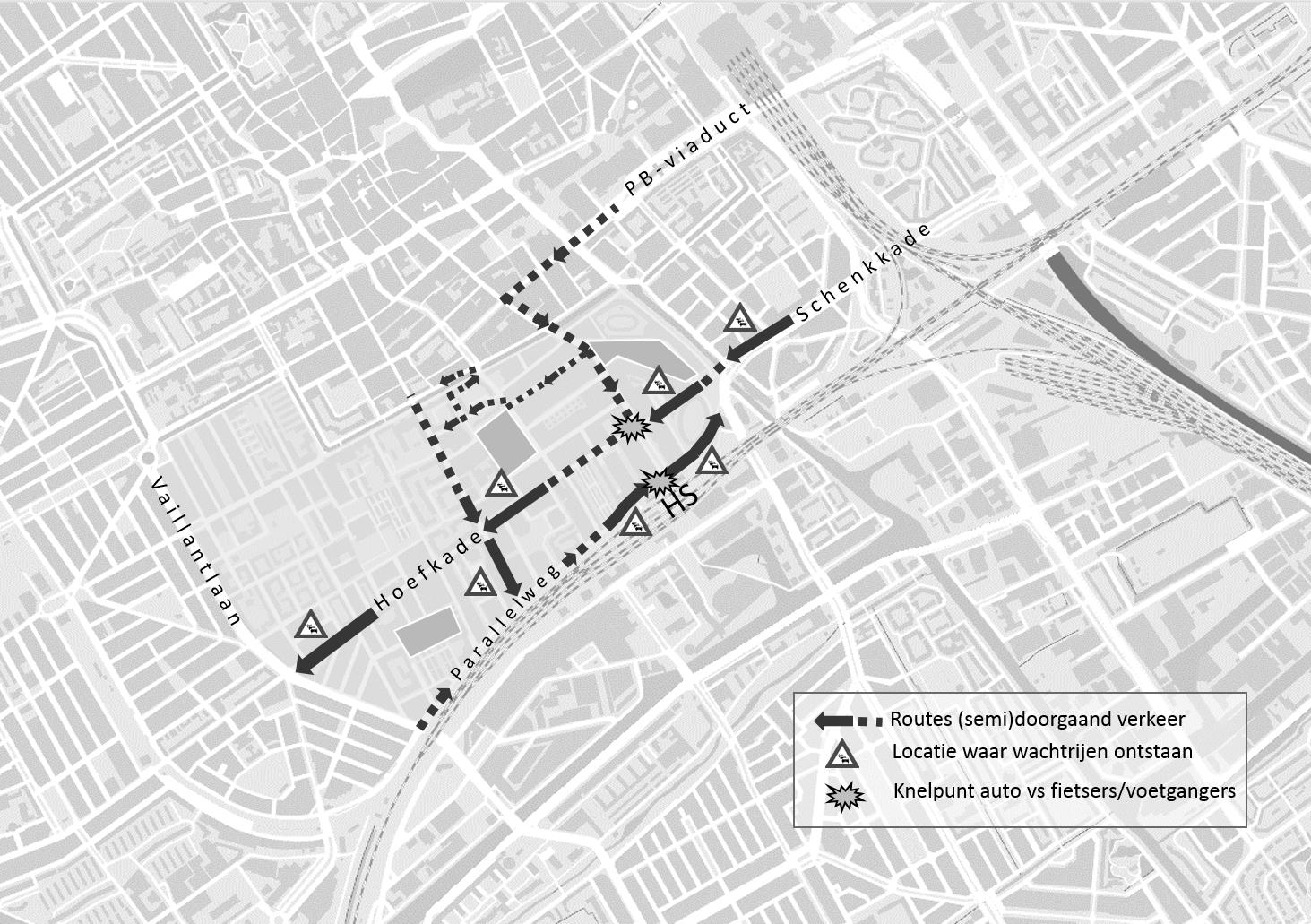 Knelpunten op een rij: Beperkte ruimte op Stationsweg/Wagenstraat en Hoefkade voor verbetering positie fietser en voetganger; keuzes maken is nodig.