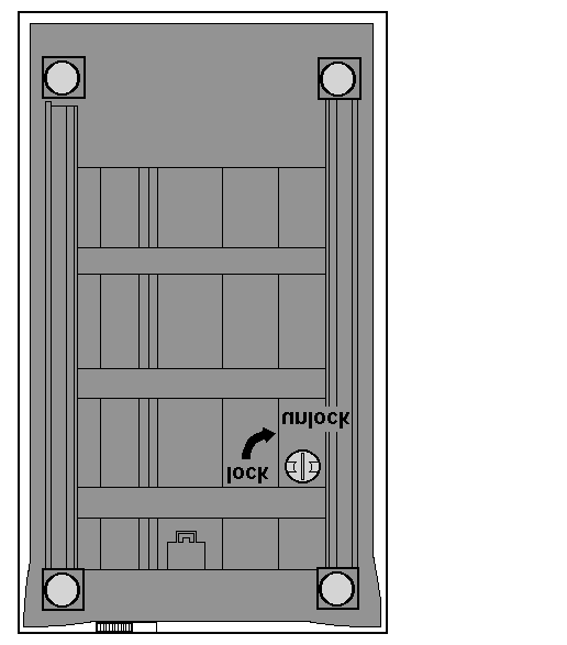 3. Aansluiten 3.1 Transportbeveiliging uitschakelen De scanner heeft 2 vergrendelingen om schade tijdens transport te voorkomen.