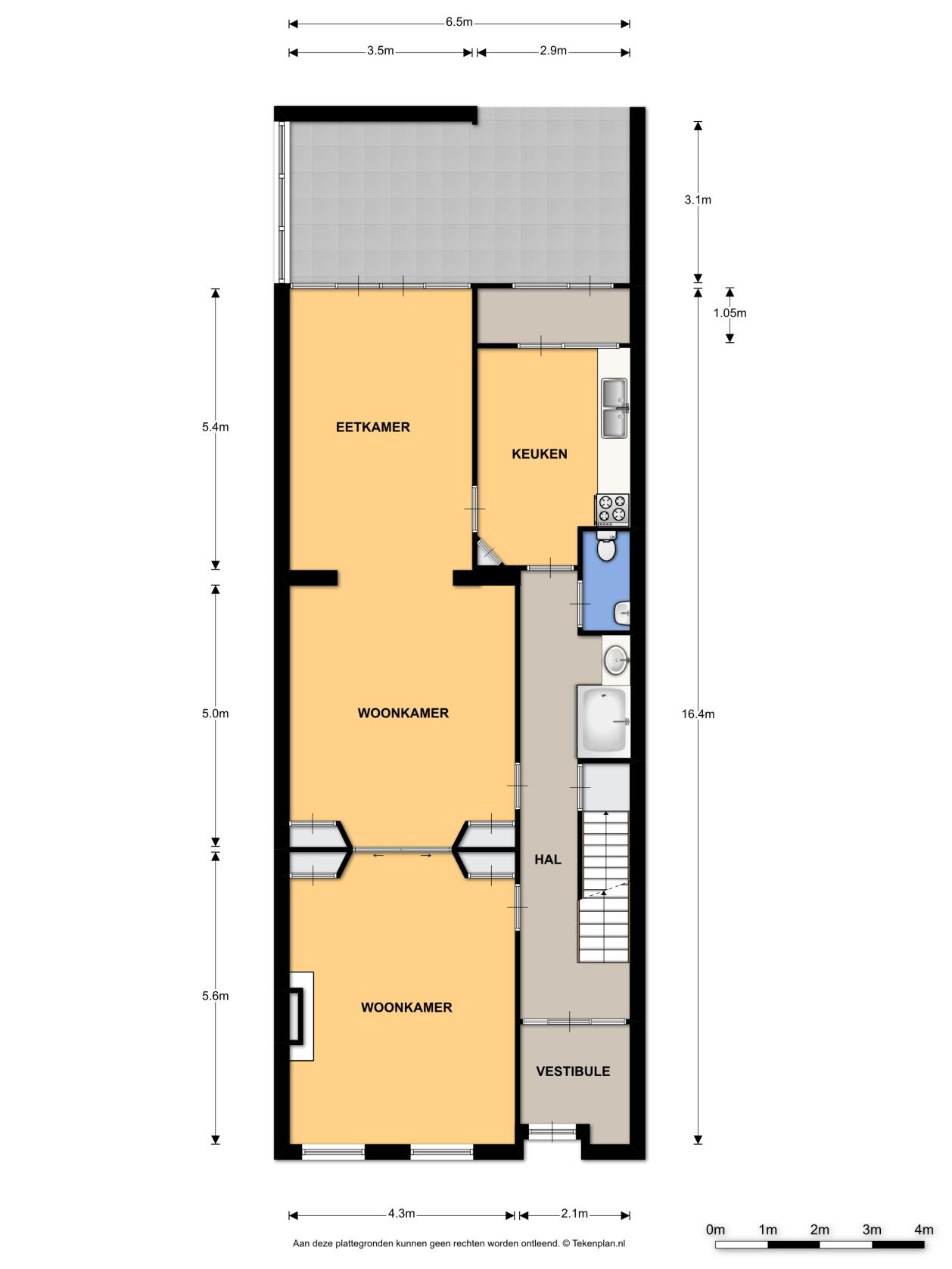 Plattegrond begane grond (niet op schaal) Alle plattegrondtekeningen zijn enkel bedoeld om een indruk te geven van de indeling van de