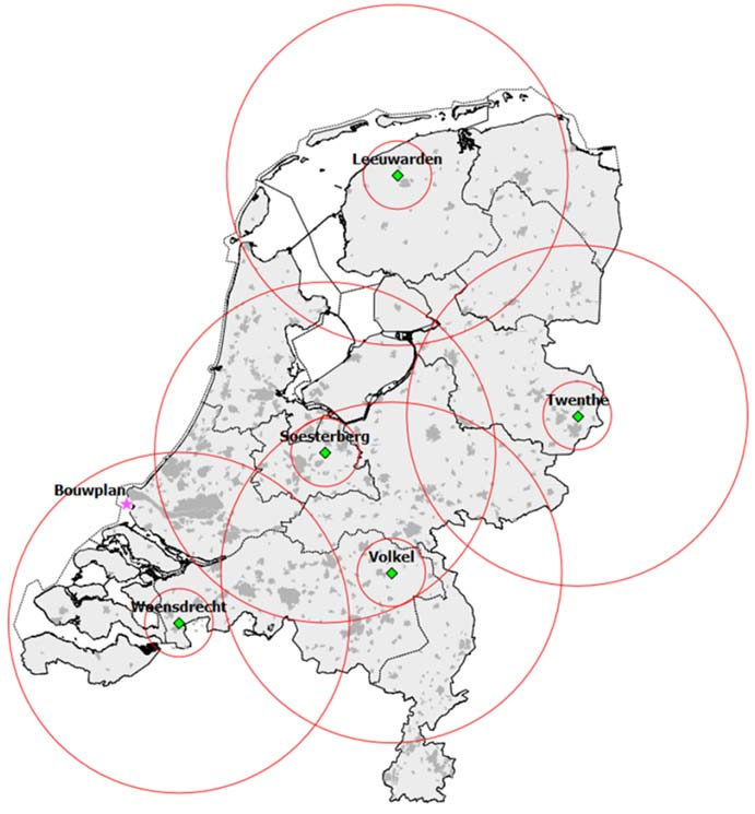 meegenomen. Buiten deze gebieden is de hoogte gelijk aan het maaiveld.