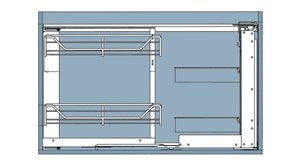 MOVING-CORNERS MET SOFTCLOSING De automatische moving-corner is HET alternatief voor draaicarrousels.