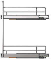 UITTREKMANDEN UITTREKMAND 2 NIVEAU S / 90 Uittrekmand 2 niveau s met plaats voor 5 flessen met extra bovenmandje voorzien van chromen reling en witte antislip bodem.