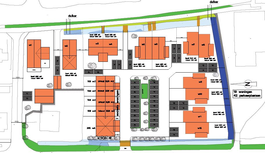 blz 4 1012117 Figuur 2. Een inrichtingstekening van het plangebied Woningen De woningen zijn geïnspireerd op bouwvormen die karakteristiek zijn voor Watergang. De kapvorm staat vrij.