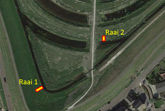 Tabel 2.4 Locatie van PQ-I t/m III en transect A t/m D.