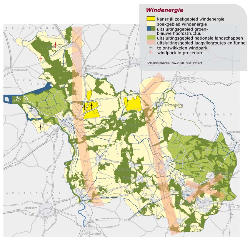 Windenergie Naast de huidige drie windturbines met een totaal vermogen van 6 MW (megawatt) zijn verschillende projecten in voorbereiding.