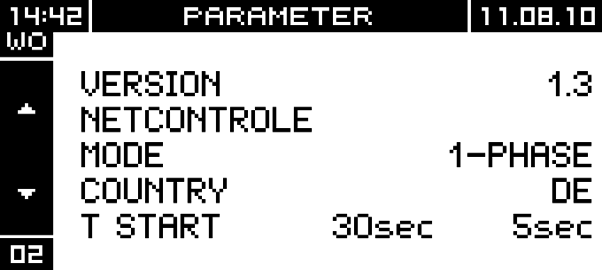 Service Parameter In sommige verzorgingsgebieden wijken de waarden voor de voedingsspanning en de frequentie tijdelijk of continu van de fabrieksinstellingen af.