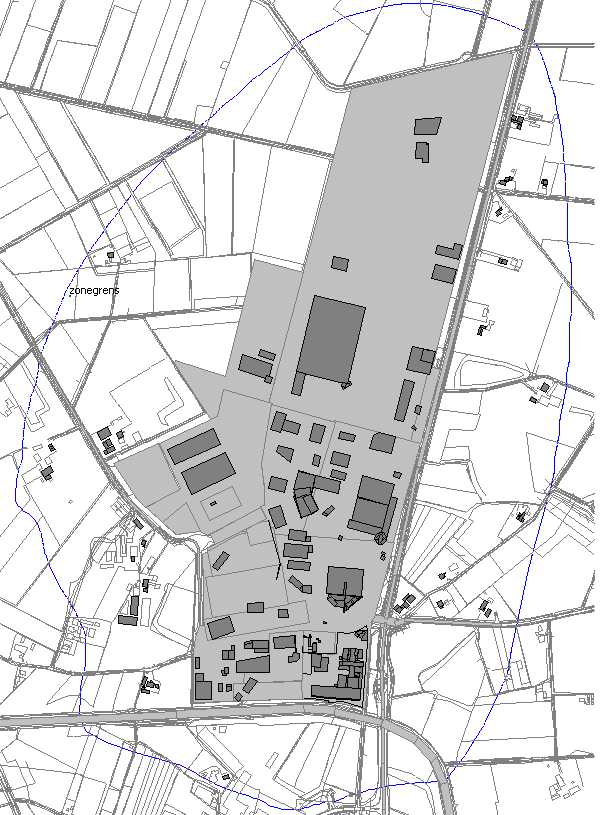 Figuur 1 Zonegrens bedrijventerrein Den