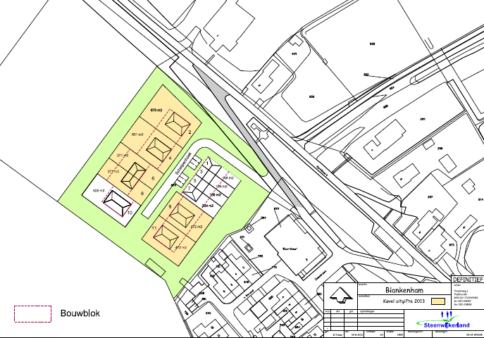 Het oorspronkelijke plan (B+O architecten) Gehalveerd plan Het gehalveerde plan (9-11 woningen) is in maart 2012 in procedure gebracht.