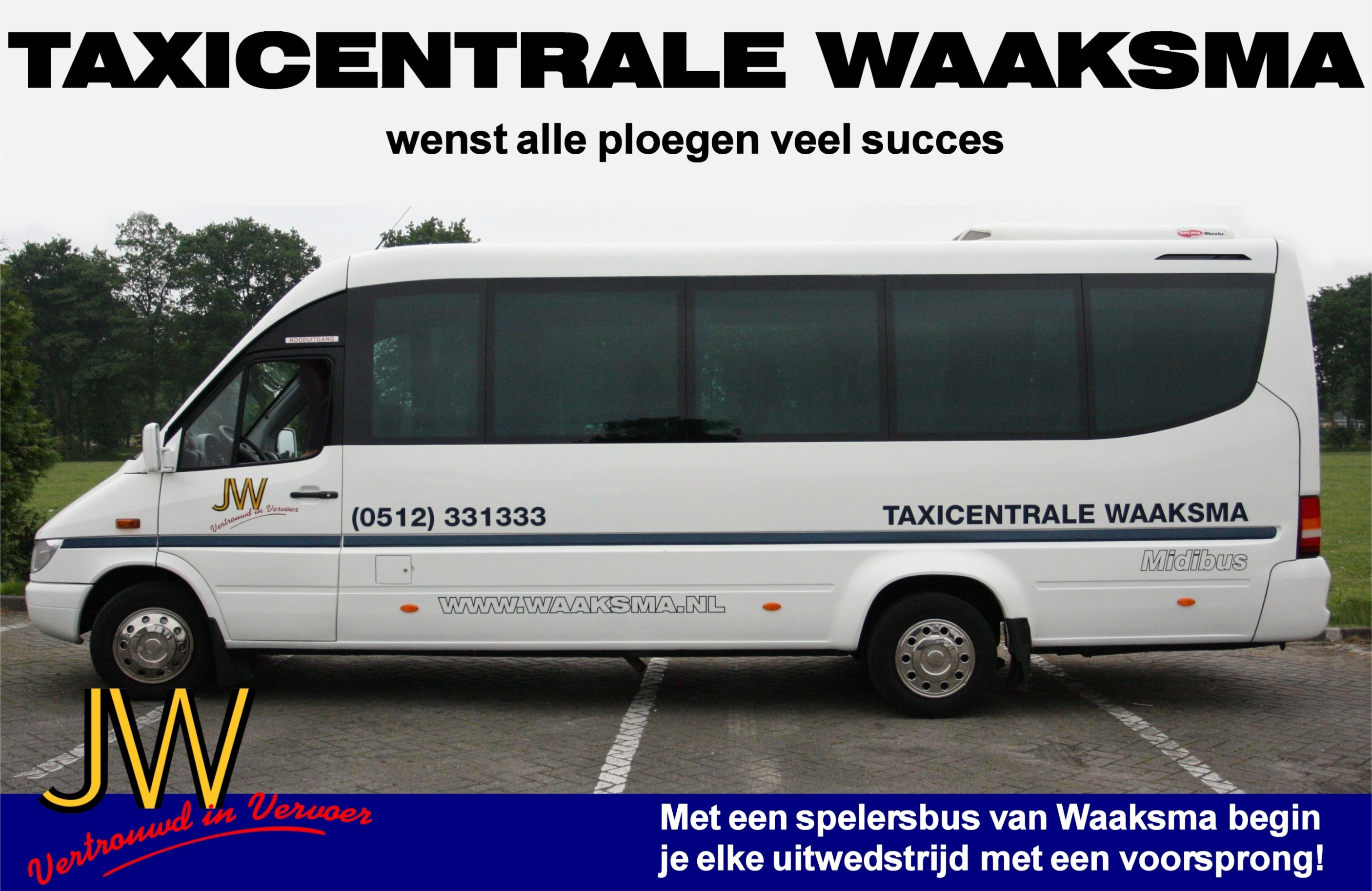 MET EEN SPELERSBUS NAAR DE BOSK In samenwerking met onze sponsor Taxicentrale Waaksma kunnen we de deelnemende teams vervoer voor het hele team( max.