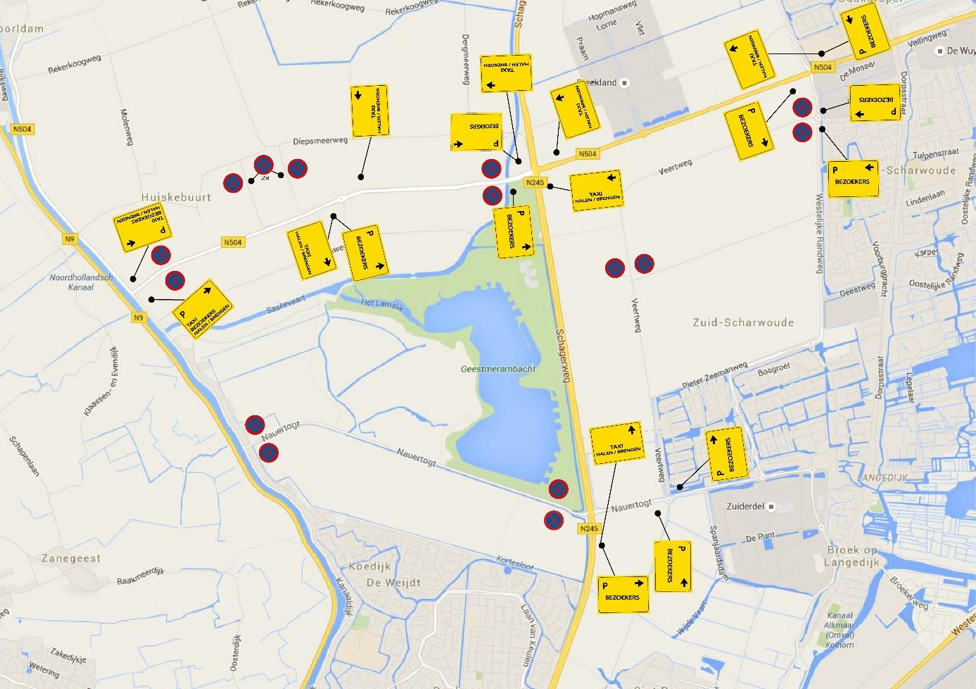 7. Blauwdrukken bordenplanen Bebording is voor een evenement heel belangrijk, door de bezoekers goed te informeren wordt de hoeveelheid zoekverkeer verminderd.