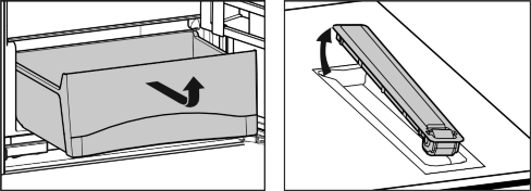 Bediening 5.2.6 Deelbare draagplateau gebruiken* 5.2.9 Eierhouder* De eierhouder kan eruit getrokken worden en is draaibaar.