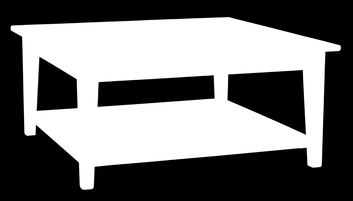 Vierkante salontafel 2743 A: 100 x 615,00 100 x 46 cm (bxdxh) B: met onderblad 658,00
