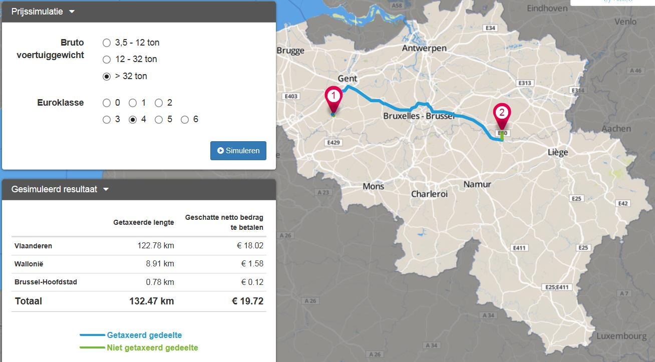 Kostenberekening van individueel traject Berekeningstool Voorbeeld: traject van Oudenaarde naar