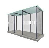 Modellen SmokingPoint Rookcabine tot 6 gelijktijdige rokers Binnenmaten: 2.540 x 1.310 x 2.188 mm Ingang: 1150 mm Inclusief betonnen vloerplaat (2.700 x 1.