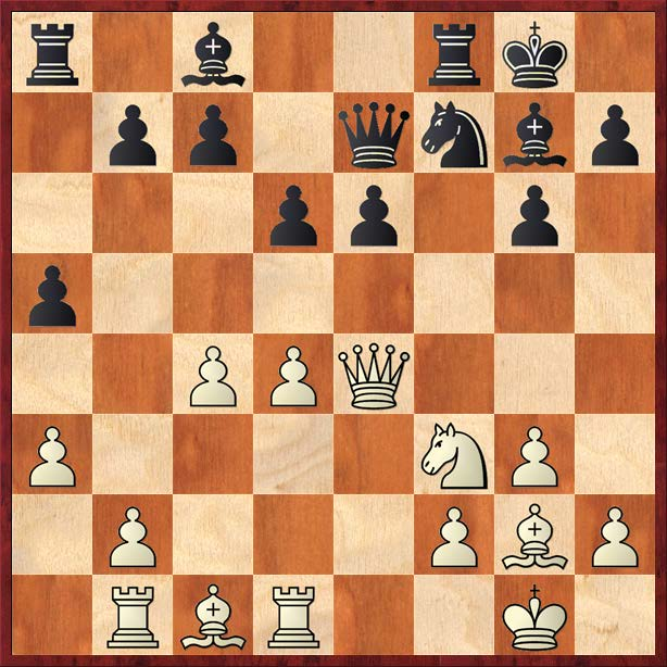41. c5-c6 38.... Df4-e4 39. Da3-b3 De4-d5?? Na 39. Ka8 zou de partij voortgaan, nu is het direct uit. te ontlopen.