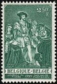 x 1093 - Dag van de postzegel Uitgiftedatum: 15/03/1959 Drukprocedure: Diepdruk folder Nr. gn/59 vnr. 2 INFO: Naar een muurschildering van Jean-Emmanuel Van de Bu