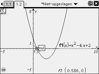 Met de spoor-cursor y-waarden berekenen Je kunt op meerdere manieren de grafiek onderzoeken.