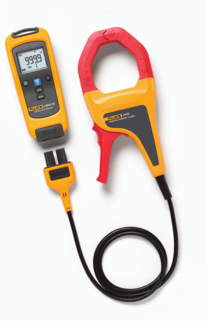 Fluke a3003 FC draadloze 2000 A DC-stroomtangmeter Een volledig functionele True-RMS-stroomtangmeter die draadloos meetwaarden doorzendt naar andere voor Fluke Connect geschikte hoofdunits, zoals