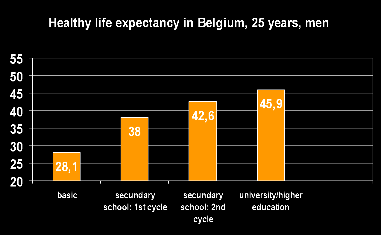 Gezonde levensverwachting in België Sociaal-economische