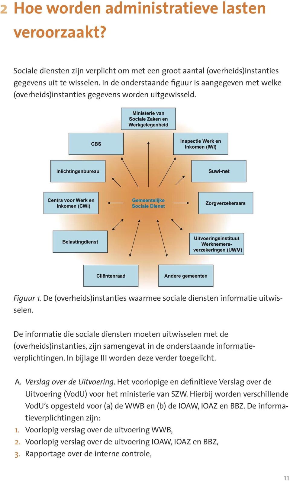 De informatie die sociale diensten moeten uitwisselen met de (overheids)instanties, zijn samengevat in de onderstaande informatieverplichtingen. In bijlage III worden deze verder toegelicht. A.