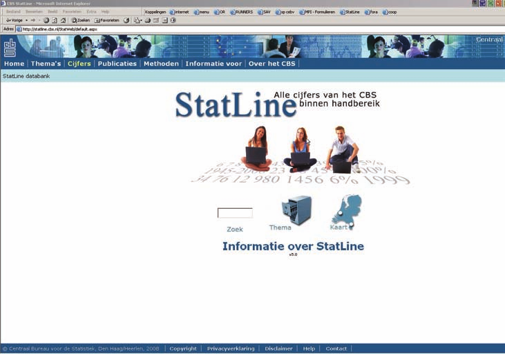 15. Gemeentelijke cijfers op de CBS-website Databank StatLine Via de CBS-website kunt u toegang krijgen tot StatLine, de elektronische databank van het CBS.