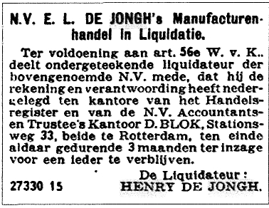 Afb. 8: Henri de Jongh ca. 1930. Henri de Jongh is dan een welgesteld man (afb. 7 en 8). Geleidelijk gaat het daarna evenwel bergafwaarts. In 1929 was de Grote Depressie uitgebroken.
