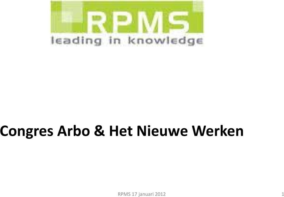 Werken RPMS