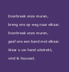 Grensoverschrijdende Oecumenische viering in Week van Gebed Vrijdagavond 20 januari Aanvang: 19.00 uur Plaats: Protestantse kerk te Philippine Thema: Jouw hand, mijn glimlach.