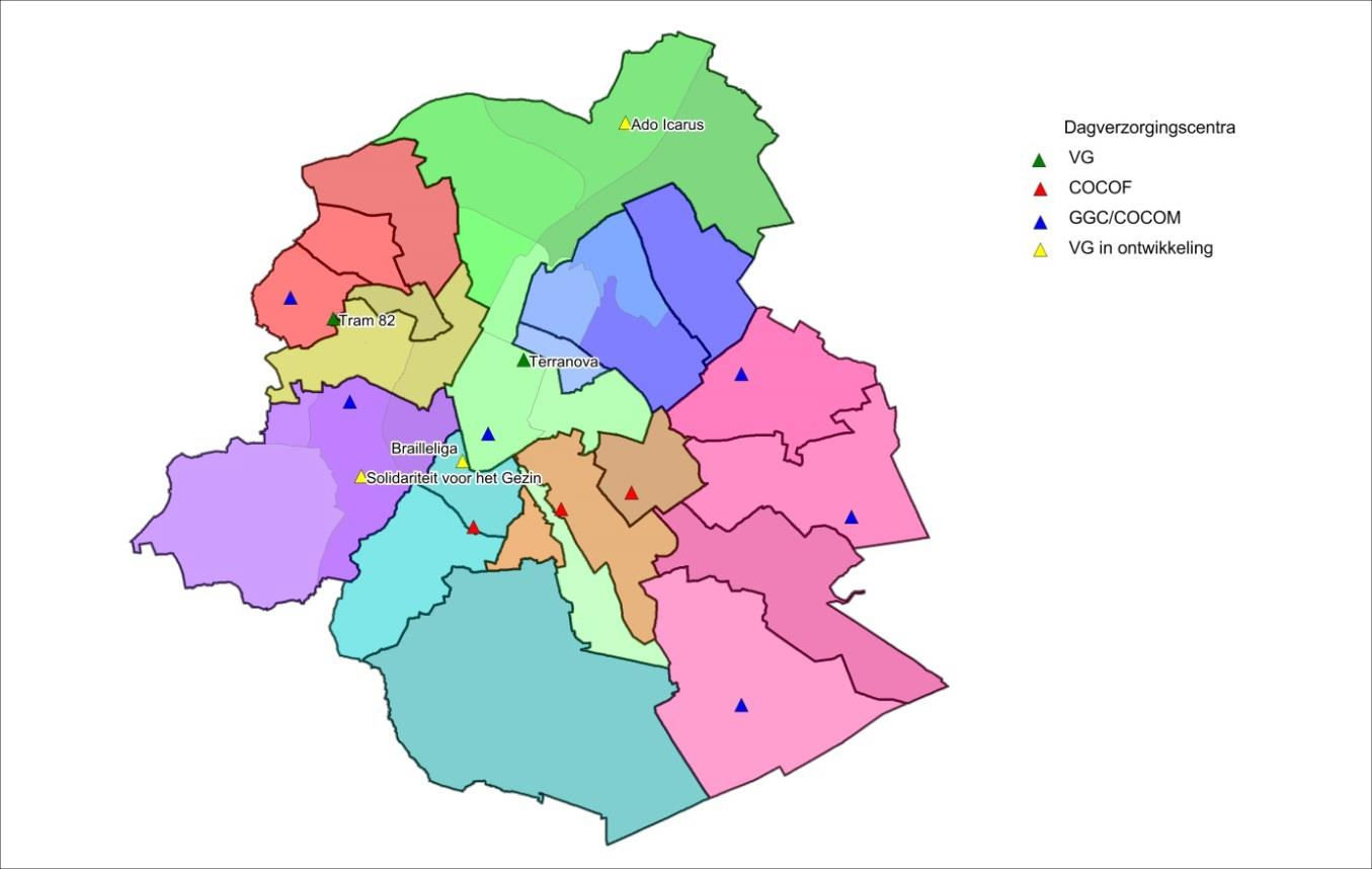 - De Lutgardissite, het in ontwikkeling zijnde woonzorgproject in Oudergem, voorziet naast een lokaal dienstencentrum en aanleunwoningen ook in de realisatie van een dagverzorgingscentrum.