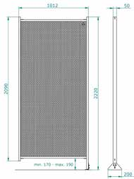 Hoogte 2.200 mm Breedte 1.