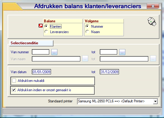 Basisprincipe Klanten-/Leveranciersbalans (P3330) Hier kan je van klanten en leveranciers een volledig overzicht krijgen van alle bewegingen die geregistreerd zijn binnen een opgegeven periode De