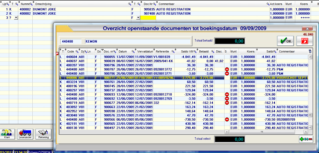 Financieel Dagboek (P3140) Documentspecificaties (Vervolg) Opzoeken op Documentnummer? (Voorbeeld) Voer Type?