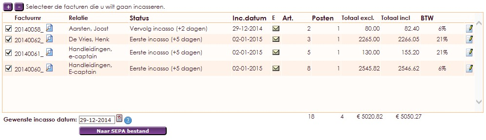 3 / 6 In dit scherm is het mogelijk om alvast een selectie te maken door de zoek opdracht te verfijnen. Maak een selectie op basis van Wie of Wat wilt u factureren.