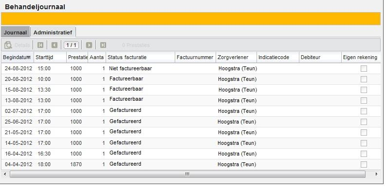 2 Wat is er nodig om te kunnen factureren? Behandelingen* in Incura bevatten altijd één of meer prestatiecodes. Aan iedere prestatiecode hangt een tarief.