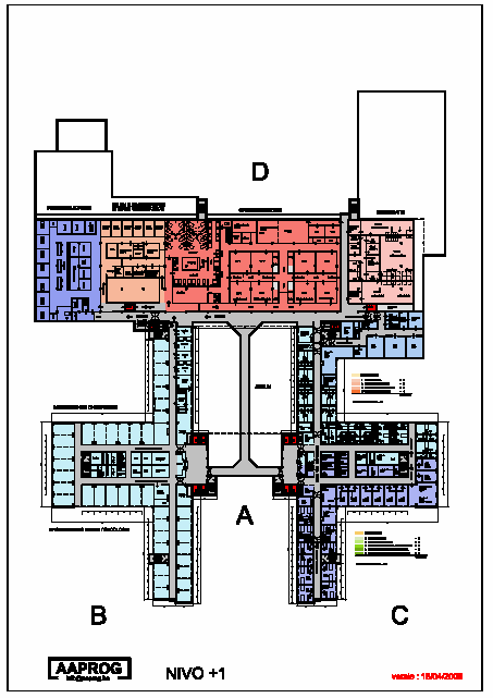 Interne genees- Kunde Zalen kleine ingrepen Operatiekwartier Intensieve zorgen Sterilisatie Atrium Materniteit Dagziekenhuis