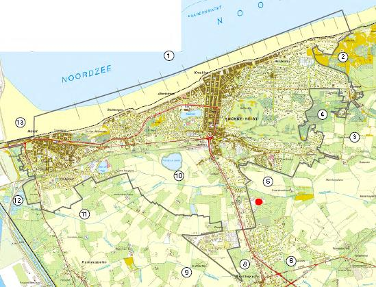 Figuur 5: uittreksel uit het provinciaal RUP voor de kleinstedelijke afbakening van Knokke-Heist (grijze lijn).