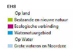 Figuur 3. Ligging van het plangebied (rood) ten opzichte van het NNN, bron: Provincie Zuid-Holland, 2016