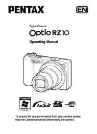 De inhoud van het pakket controleren Camera Optio RZ10 Draagriem O-ST104 (*) Software (cd-rom) S-SW111 USB-kabel I-USB7 (*) AV-kabel I-AVC7 (*) Oplaadbare lithiumionbatterij D-LI92 (*) Batterijlader
