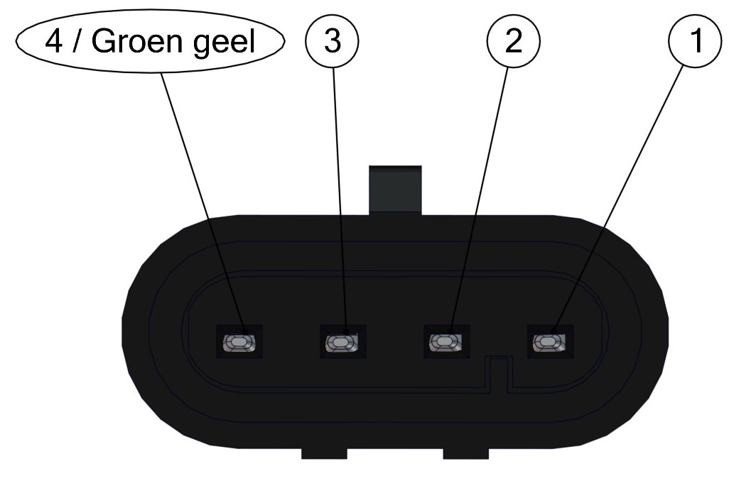 3 Installatie 3.8 K4 bediening Assemblage CAN verlengkabel Let op dat de connectorbehuizing aan de goede kant uit de leiding in de muur komt. De contactpennen kunnen slechts eenmaal gemonteerd worden.