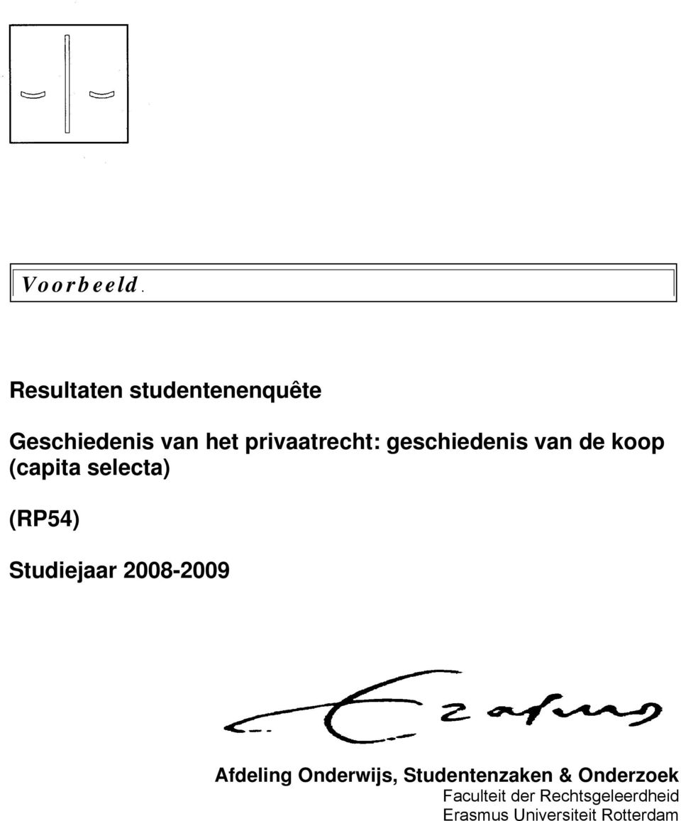 geschiedenis van de koop (capita selecta) (RP54) Studiejaar