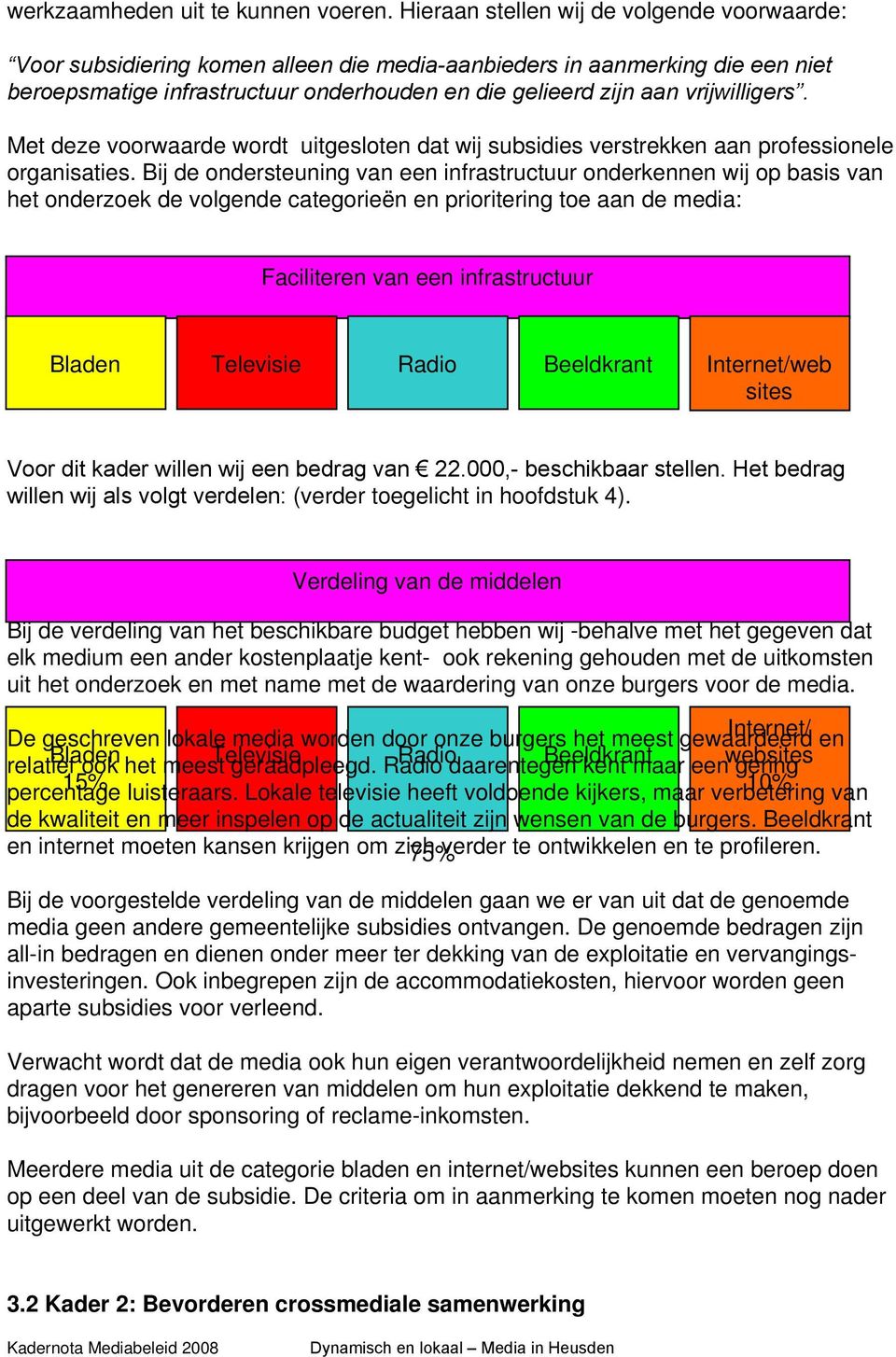 vrijwilligers. Met deze voorwaarde wordt uitgesloten dat wij subsidies verstrekken aan professionele organisaties.