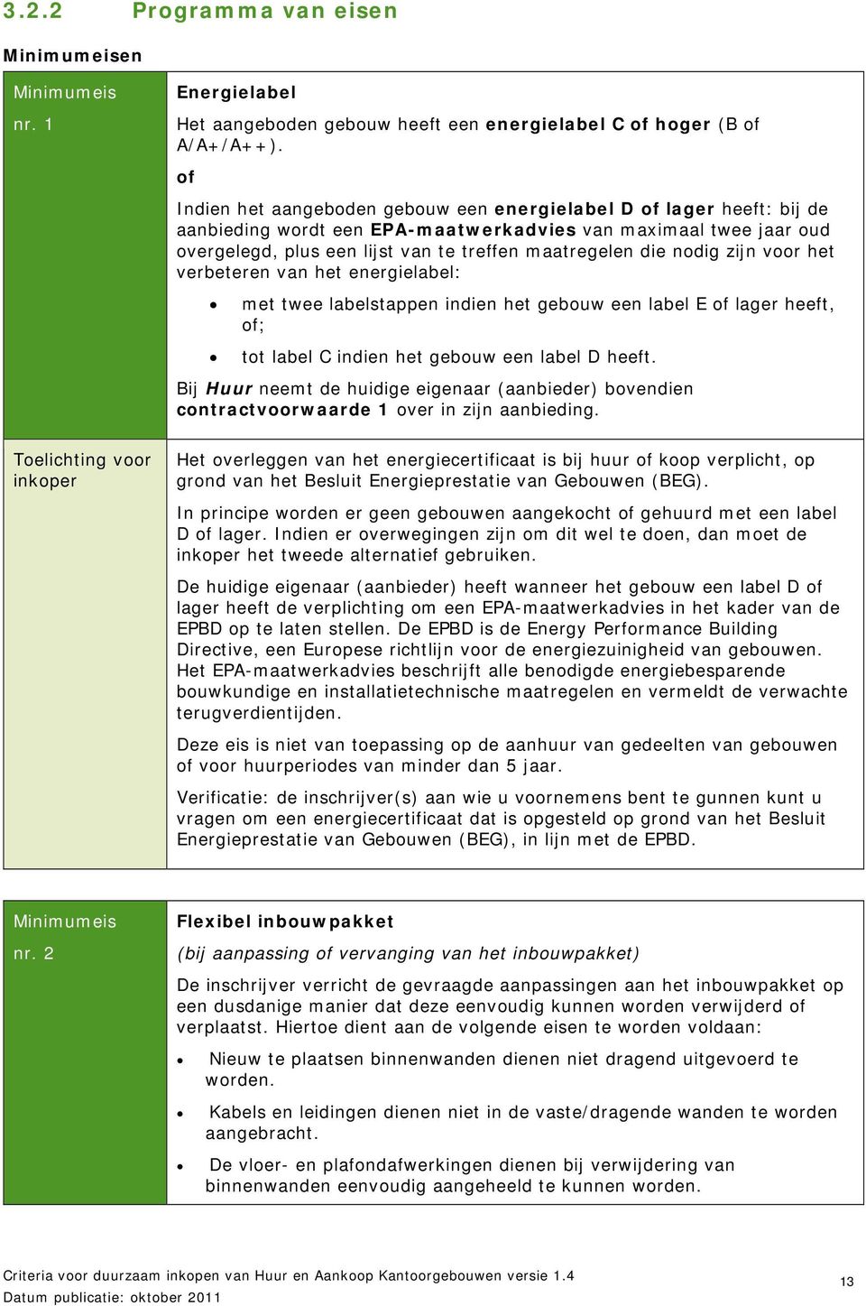 nodig zijn voor het verbeteren van het energielabel: met twee labelstappen indien het gebouw een label E of lager heeft, of; tot label C indien het gebouw een label D heeft.