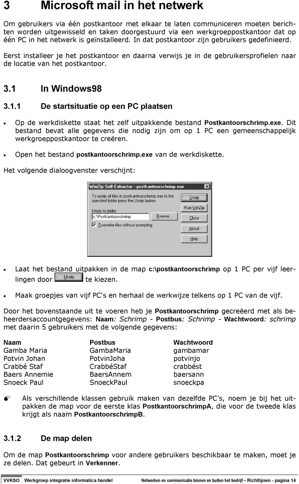 Eerst installeer je het postkantoor en daarna verwijs je in de gebruikersprofielen naar de locatie van het postkantoor. 3.1 